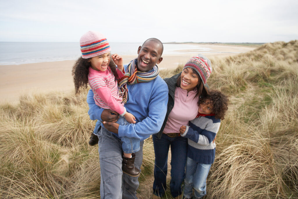 Black Family on a beach
